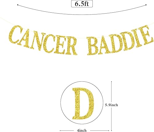 Miniatura 5 de Cartel de Cancer Baddie, feliz cumpleaños al cáncer, decoraciones temáticas de cumpleaños de 12 constelaciones (purpurina dorada)