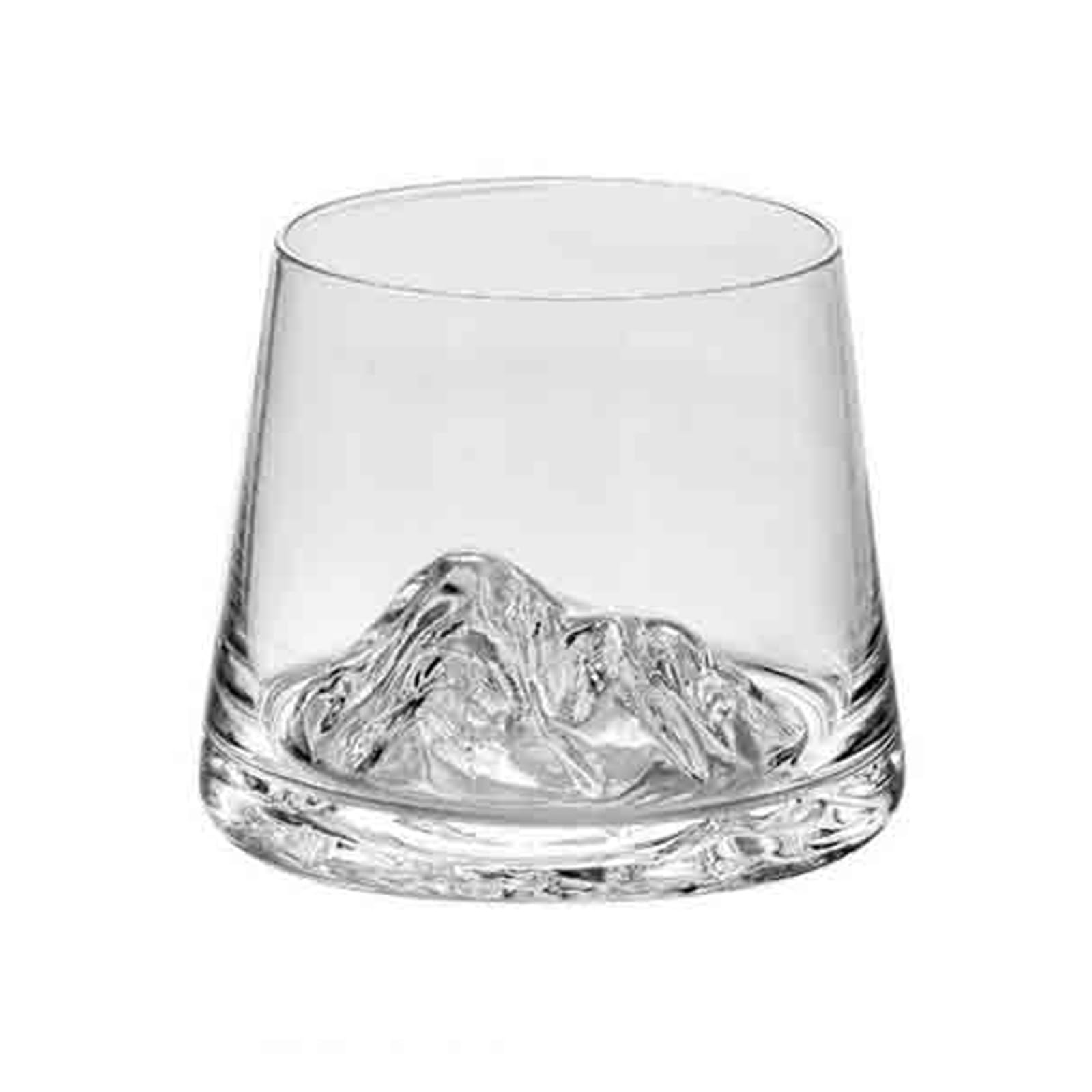 Elegant Old Fashioned Whiskey Glasses, 7.6 oz Mountains Theme Heavy Base Glass Cup for Home Restaurant & Bar Glassware