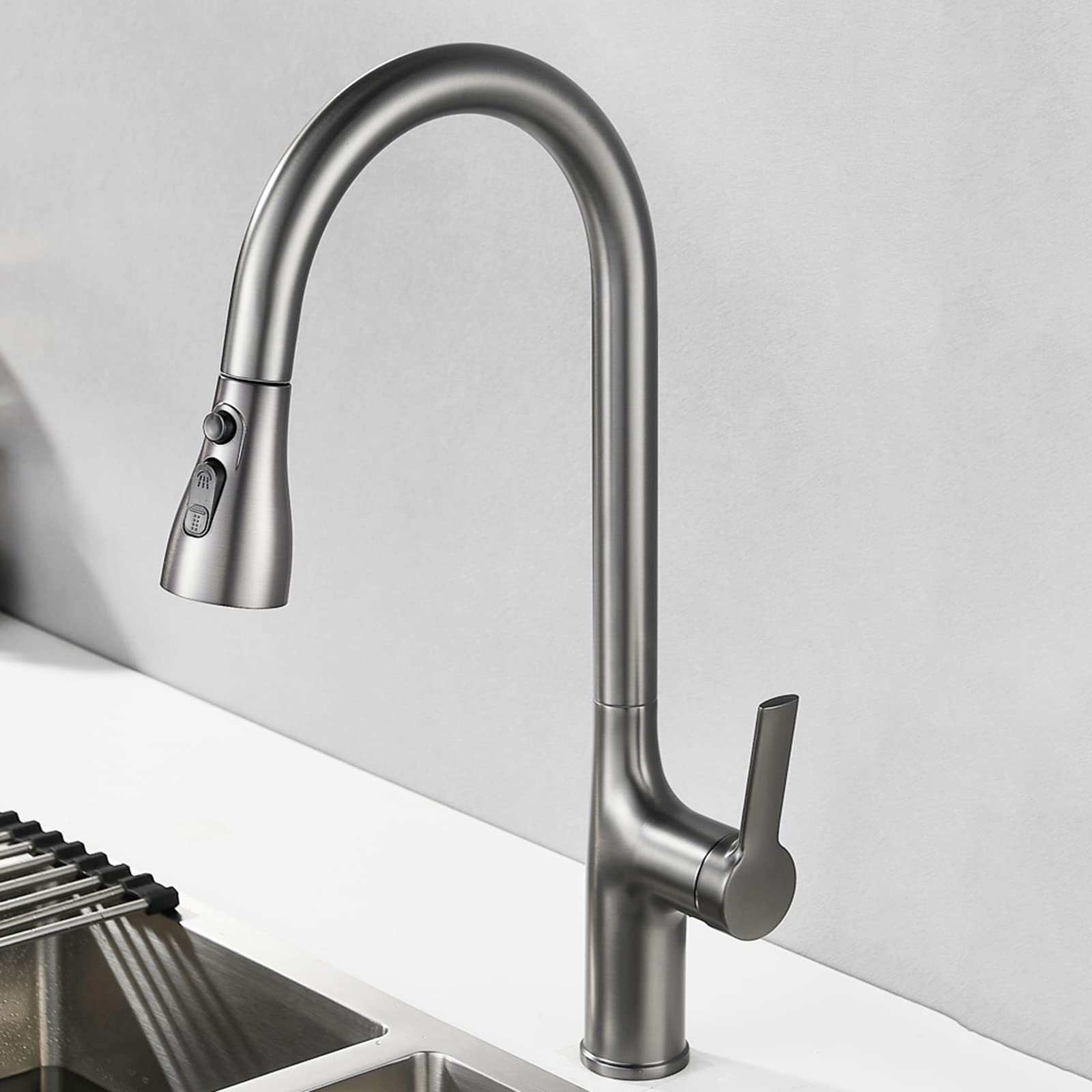 Robinet de cuisine avec douchette extractible pour en finir avec la vaisselle difficile