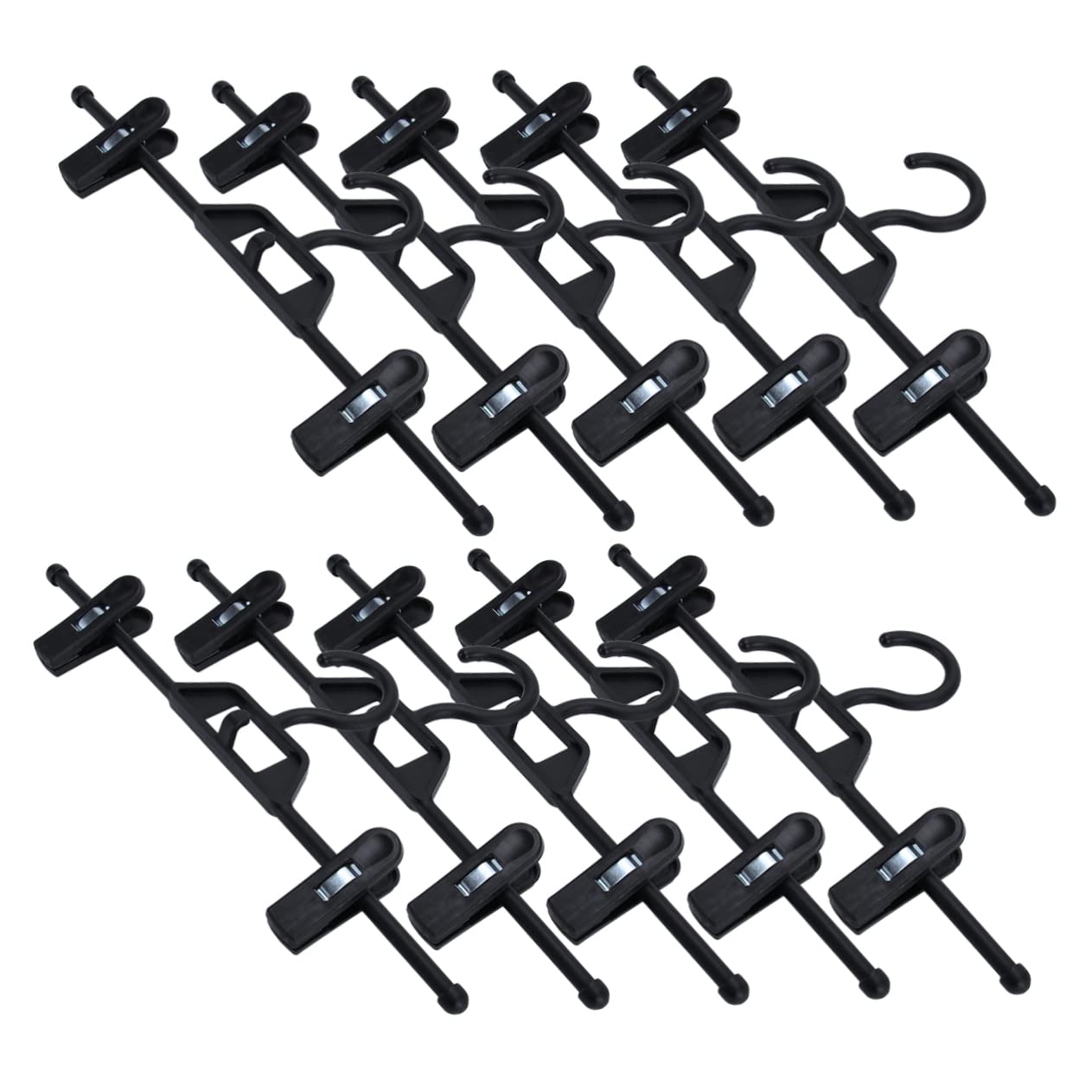 Cabilock Adjustable Pants Rack Set Plastic Pants Hanger 10 Clips for Easy Clothing Storage