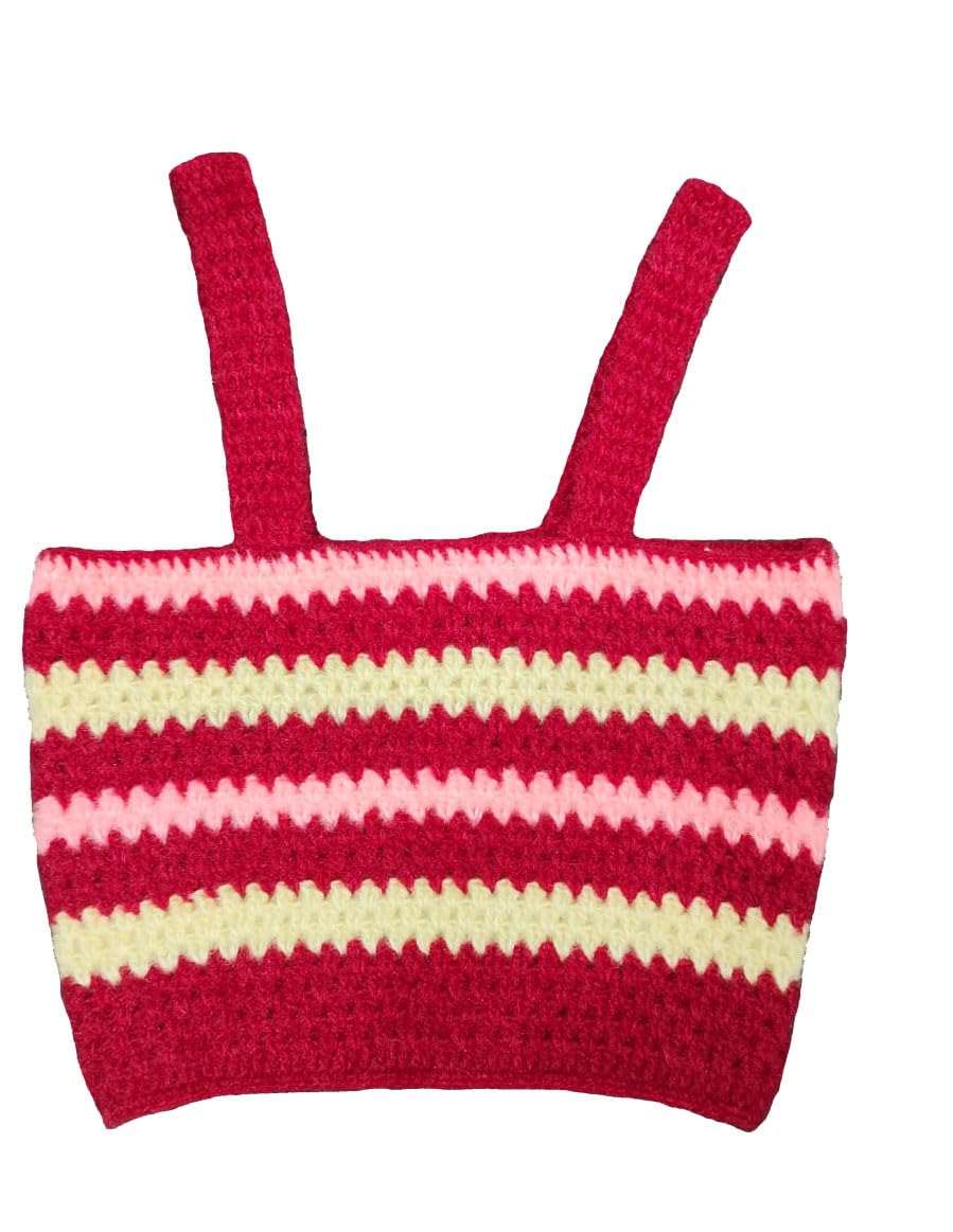 GenericSarit Stylup Tank Top Woollen Hand Knitted with Crochet for Woman- Size Small (ST100ML02)