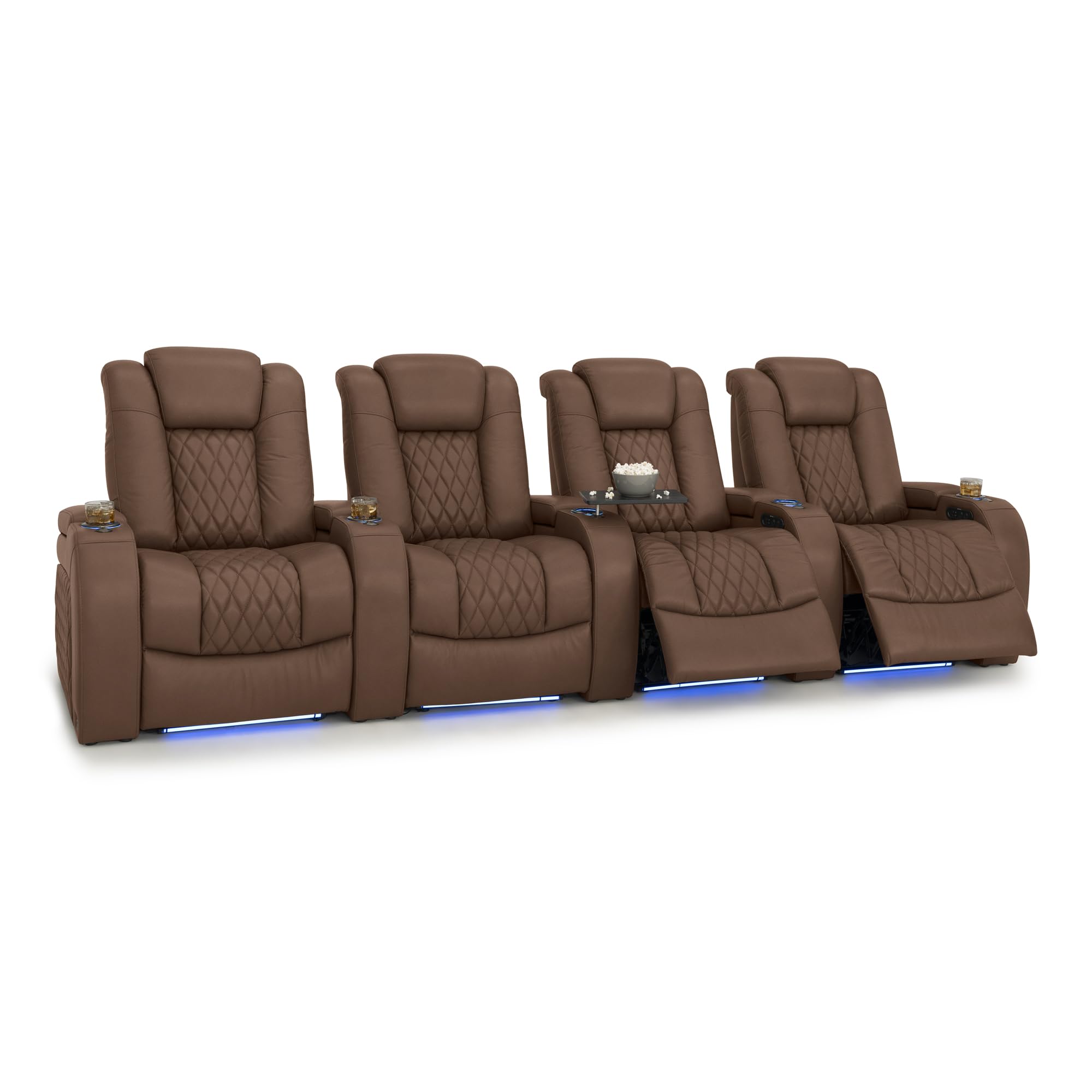 Seatcraft Diamante Home Theater Seating Tobacco Row of 4
