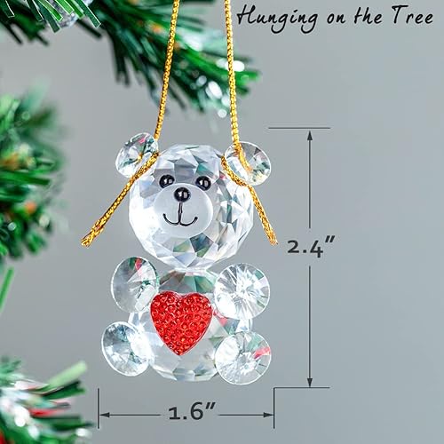 Miniatura 4 de Colección de figuras de oso de cristal, bonito adorno de cristal, estatua para decoración del hogar, mesa de animales, regalo coleccionable