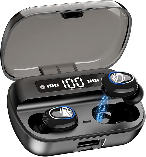 Wireless Earbuds,Bluetooth Earbuds with Mic,Touch Control Wireless Headphones,Mini True Wireless Earbud with Microphone in-Ear Noise Cancelling Earphone Waterproof Wireless Earphones for Work Sport
