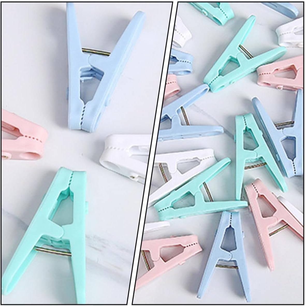 Windproof Clothes Clips Plastic Clothespins Multi-Color 50pcs Home Laundry Drying Pegs Socks Clips for Outdoor Indoor Use Random Color