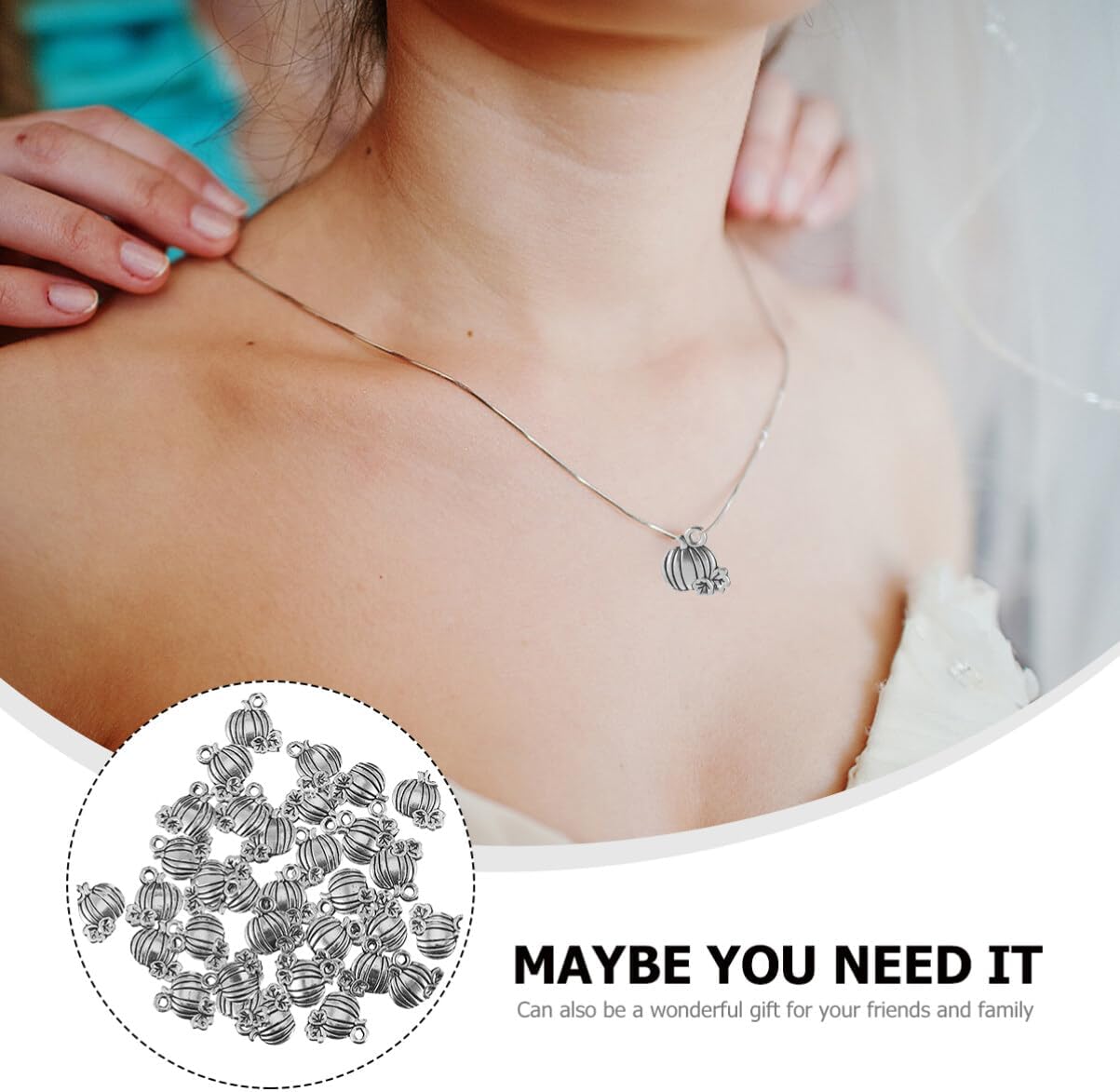 Ciieeo 80Pcs Alloy Pumpkin Pendant Charms Halloween Diy Crafting Accessories for Bracelet Necklace Jewelry Making 0.43 Inch - Image 7