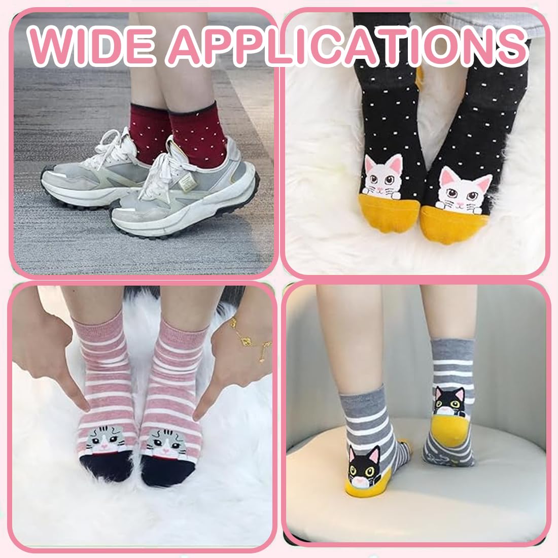 5 Pares Calcetines Niña Divertidos De Algodón, Calcetines Antideslizantes Divertidos: Algodón Coloridos Estampado De Animales De Dibujos Animados Termicos Calcetines, Tallas 35-39