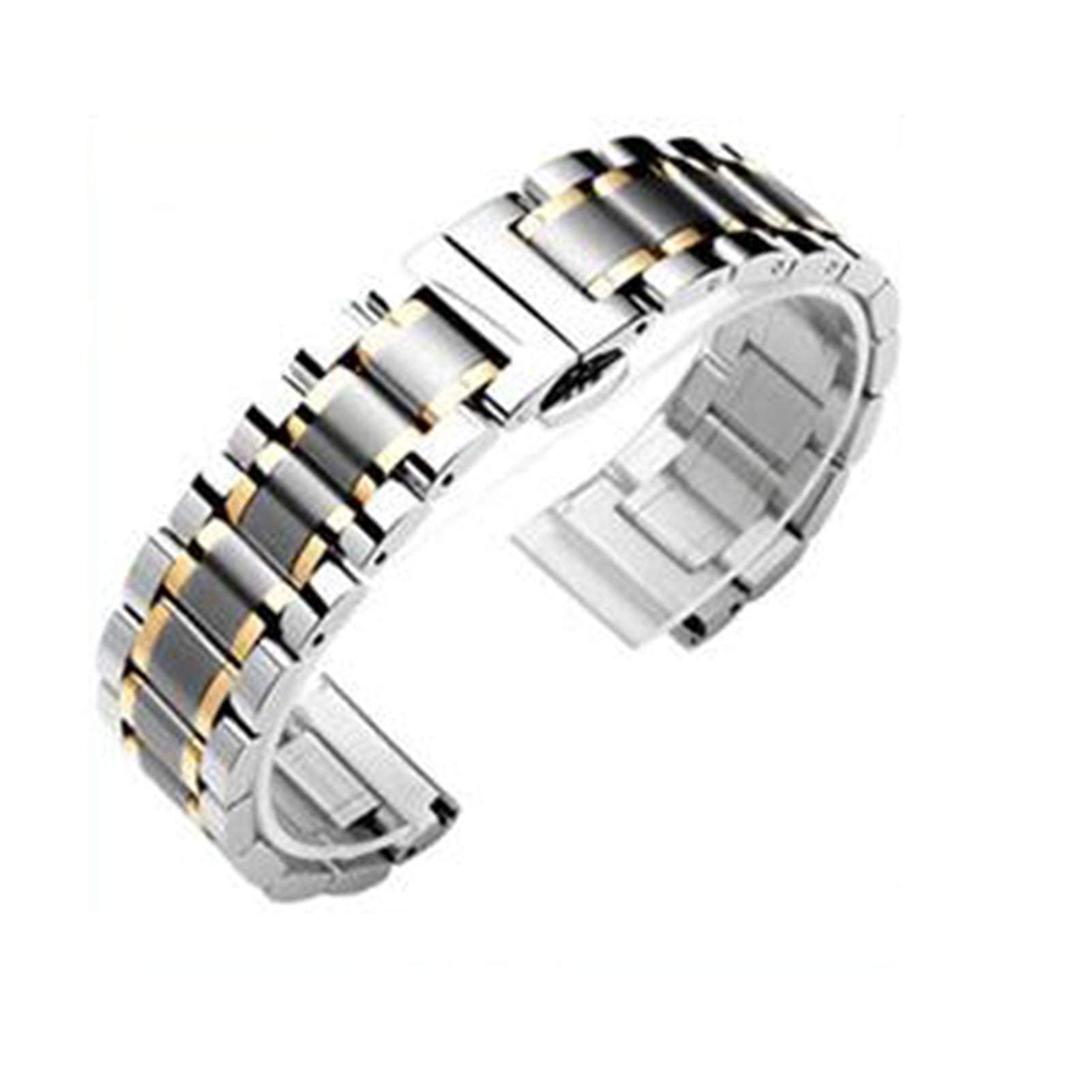 Gumowy pasek do zegarka, pasek do zegarka ze stali nierdzewnej, pasek do zegarka ze stali nierdzewnej Metalowa opaska na nadgarstek 14 mm 15 mm 16 mm 17 mm 18 mm 19 mm 20 mm 21 mm 22 mm 23 mm 24 mm Sz