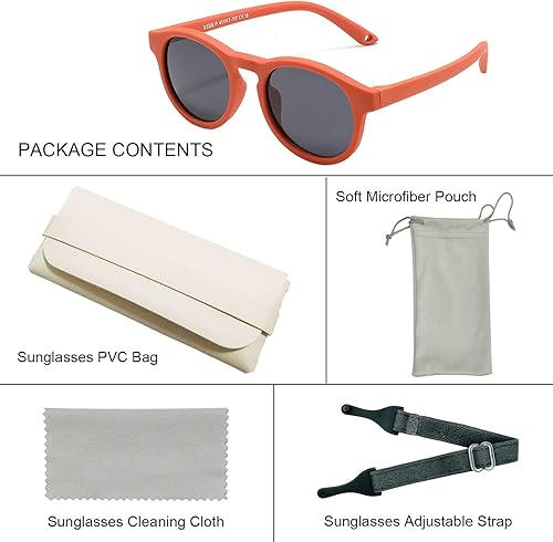 Miniatura 7 de Gafas de sol para bebé con correa polarizadas flexibles UV400 para bebés niños y niñas de 0 a 24 meses
