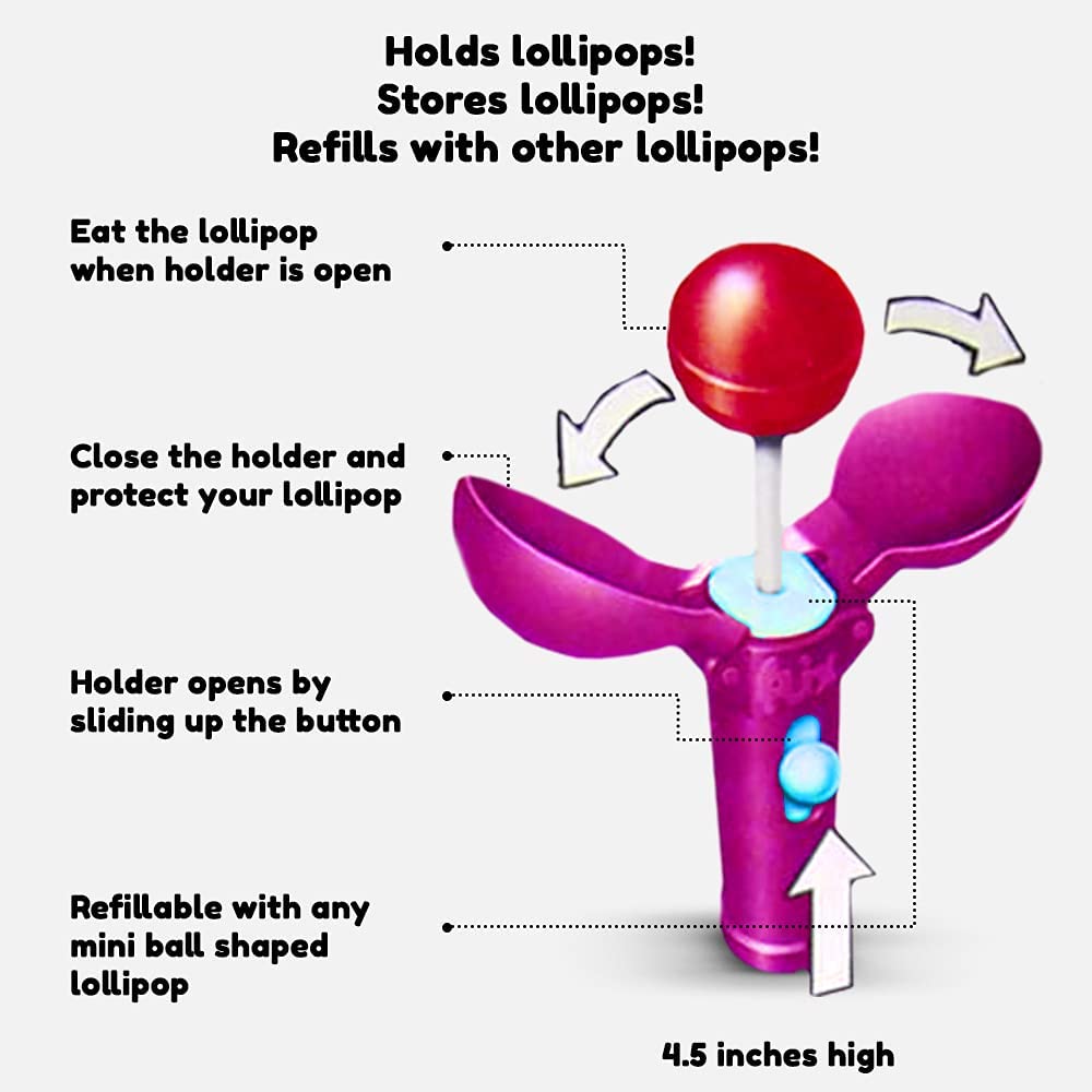 Pop Ups! Gabby's Dollhouse Lollipop Holder - 12 Lollipops with Cases - Individually Wrapped Candy Party Favors, Stocking Stuffers - Gabby's Dollhouse Candy - Bulk Set of 12