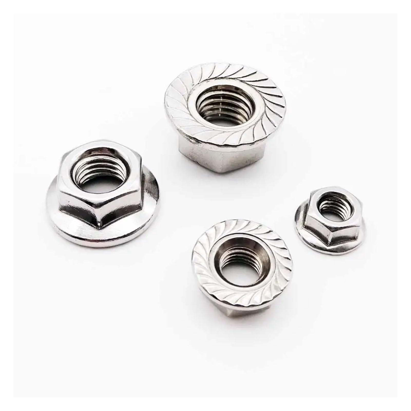 2/5/10/25 pz M3 M4 M5 M6 M8 M10 M12 Dado di bloccaggio a testa esagonale in acciaio inossidabile DIN6923(M5 25pcs)