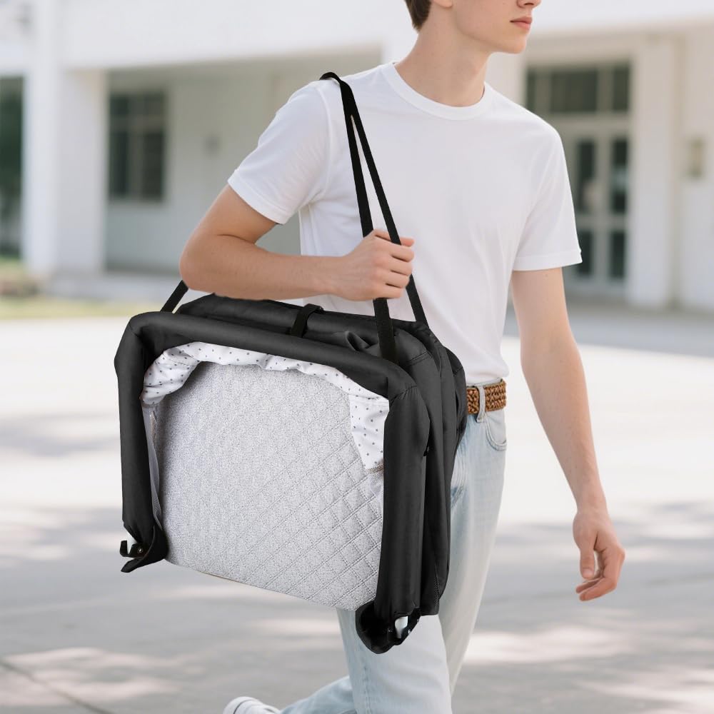 Lit de Voyage Bébé Pliable avec Moustiquaire 90 x 50 x 35 cm Noir
