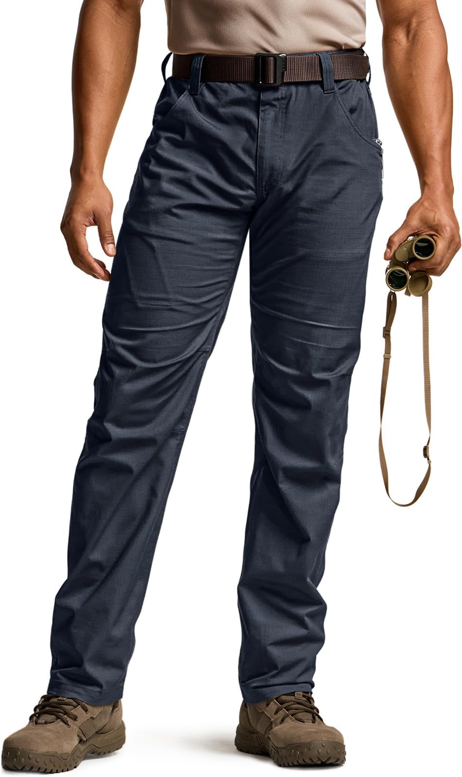 CQRMen's Utility Flex Cargo Pants, Classic-Fit Casual Stretch Work Pants, Water Resistant Lightweight Tactical Hiking Pants