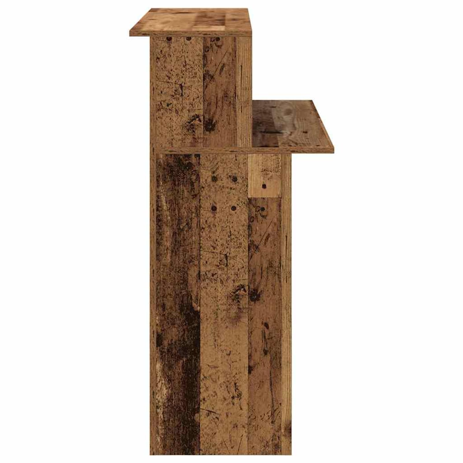 Gecheer Bancone Reception Legno Antico, Bancone Integrato con Ripiano per Archiviazione, 100x50x103,5 cm, Truciolato, per Uffici Aziendali, Hotel, Cliniche Mediche e Saloni di Bellezza