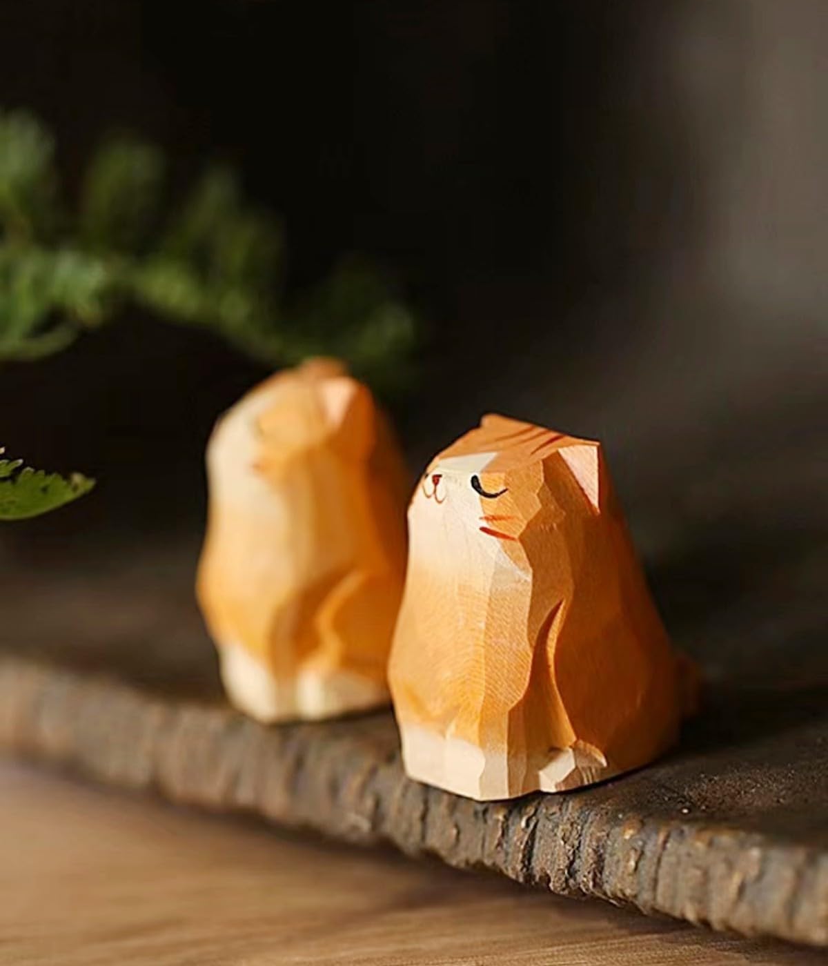 Small Hand Carved Wooden Orange Cat Figurine – 1.4" Cute Handmade Tabby Cat Statue for Desk & Home Decor, Collectible Wood Animal Gift for Cat Lovers - Image 5