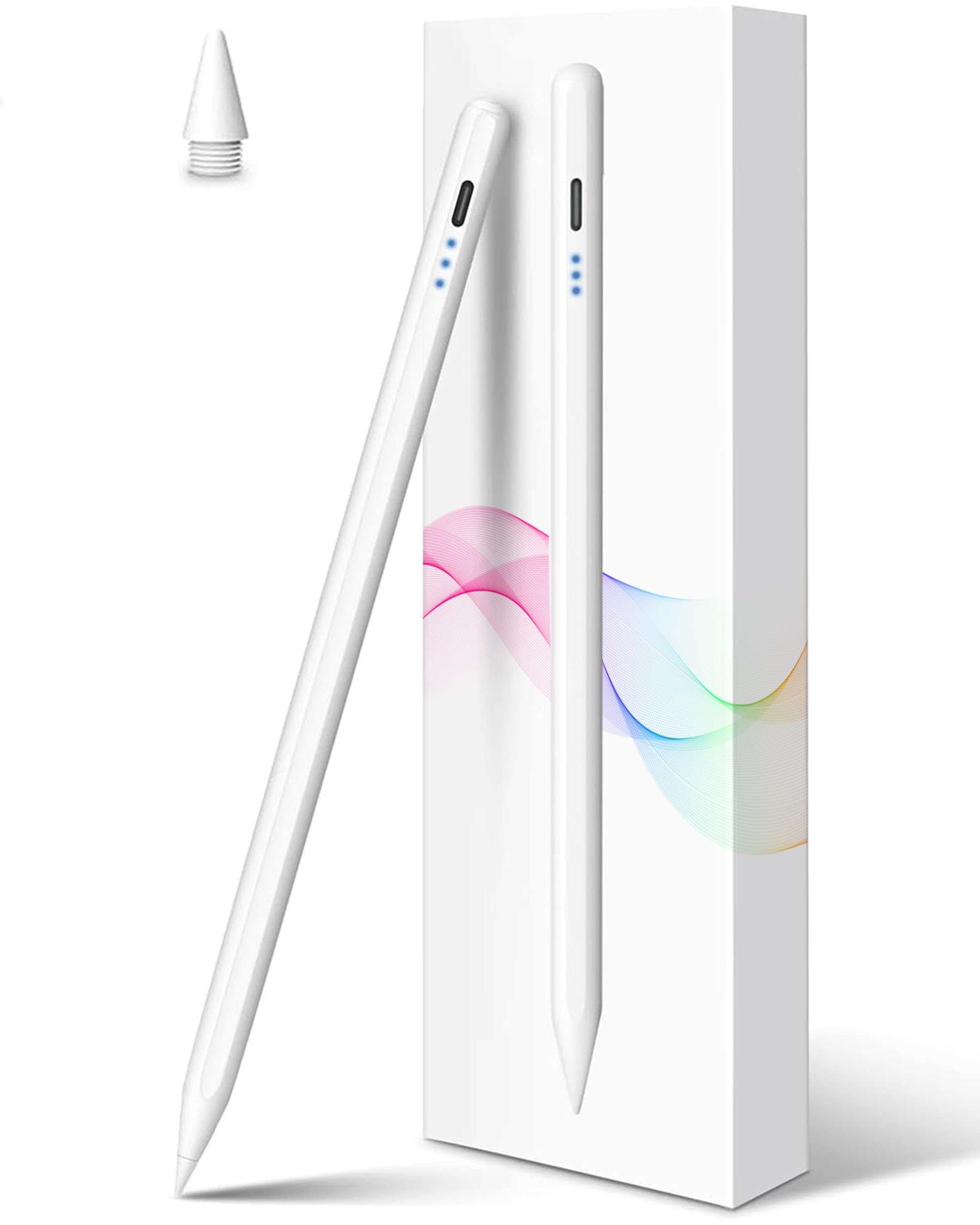 eller santé® iPad Pencil 2nd Generation Upgraded Stylus Pen for iPad Palm Rejection Prevents False ON/Off Touch Power Display Tilt Sensitivity Pencil for Apple iPad Air Pro 2018 & later