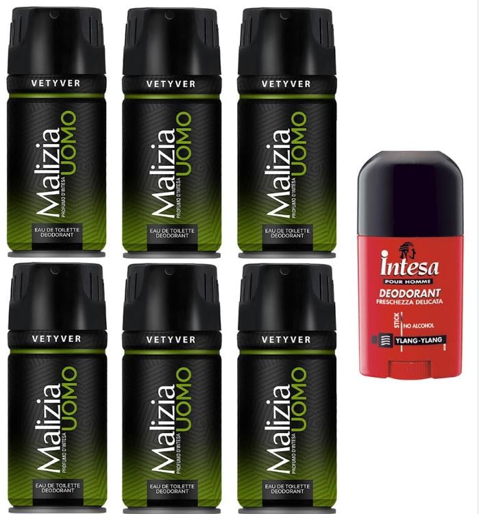 Desodorante Vetyver para hombre con aroma de Vetiver 150 ml (6 unidades) de dambiro con artículo adicional