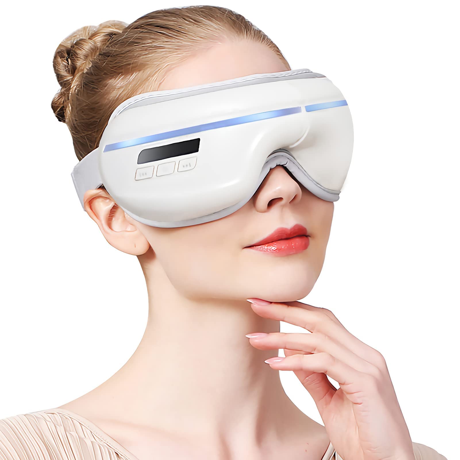 Aplabins Eye Massager with Heat,Relax Reduce Eye Strain Dry Eyes Improve Sleep，5 Mode Compression with Vibration,Kneading Sleep Massage Masks (Blue)