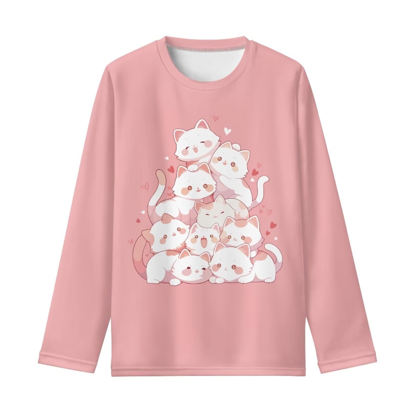 Girls Long Sleeve Shirts Casual Crewneck Soft T-shirts for Girls 3-16 Years Old