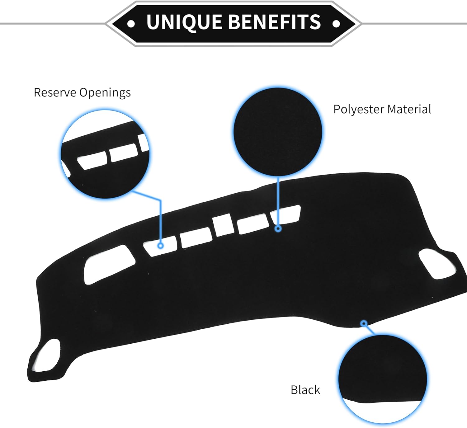 Dash Cover Kit Compatible for Buick Envista 2024, Durable Polyester Black Center Console Dashboard Cover Pad Carpet with Sticker