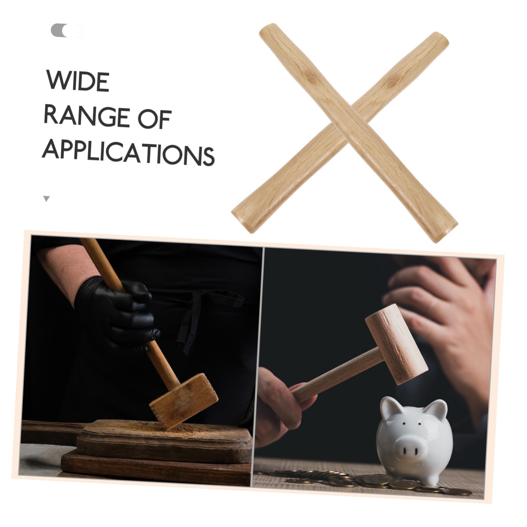 2pcs Octagonal Hammer Wooden Handle Hammer Parts Mallets Handle Ball Peen Hammer Handles Hammer Grip Hoes Handle Hammer Supply Hammer Replace Handle Wood Handle for Hammer Beige SEWOART