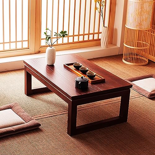 Petite table basse de sol marron de style japonais traditionnel