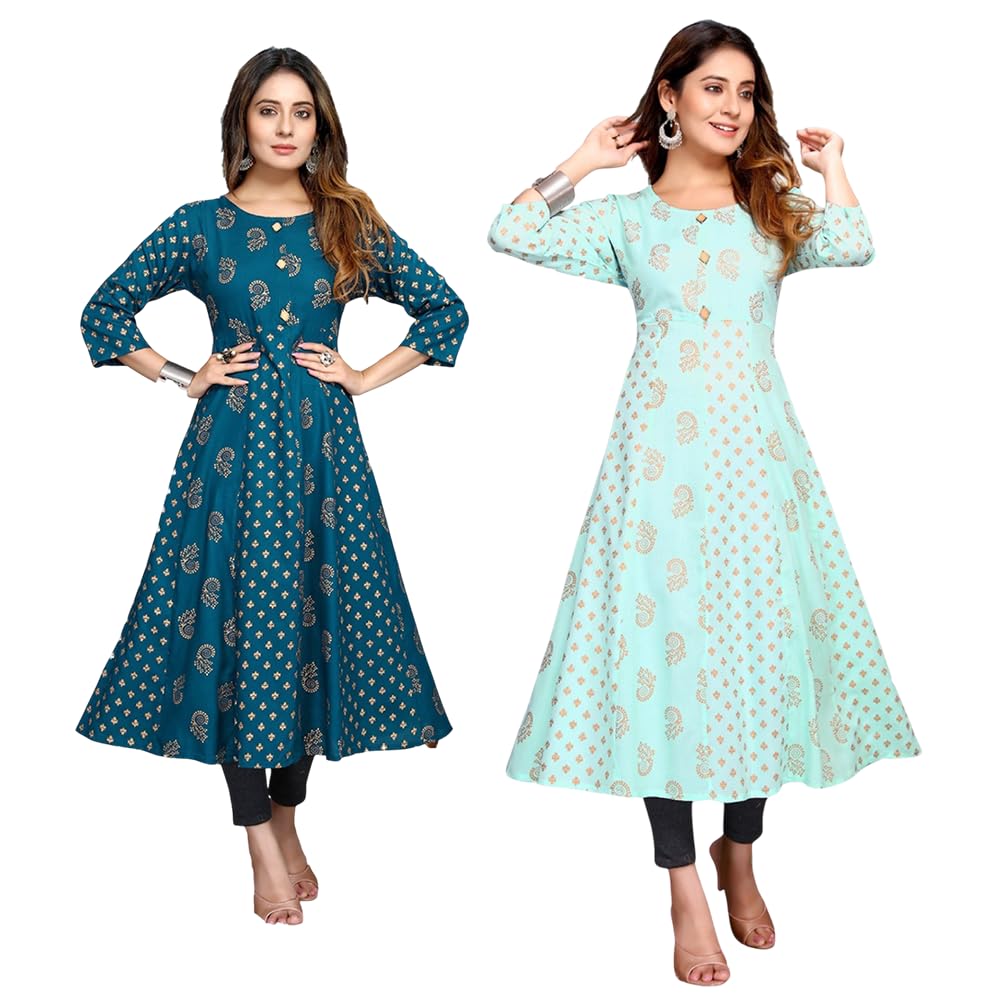 rixry Women's Cotton Kurti | Comfortable & Stylish Casual Wear | for Everyday Elegance (Pack of 2)-picture-11