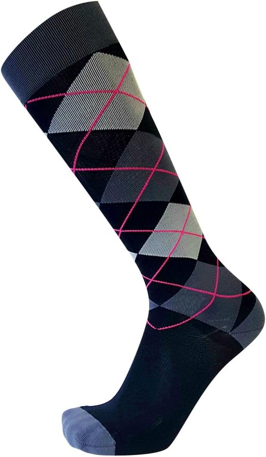 Mens 15-20 mmHg Compression Socks, Bold Argyle Pattern