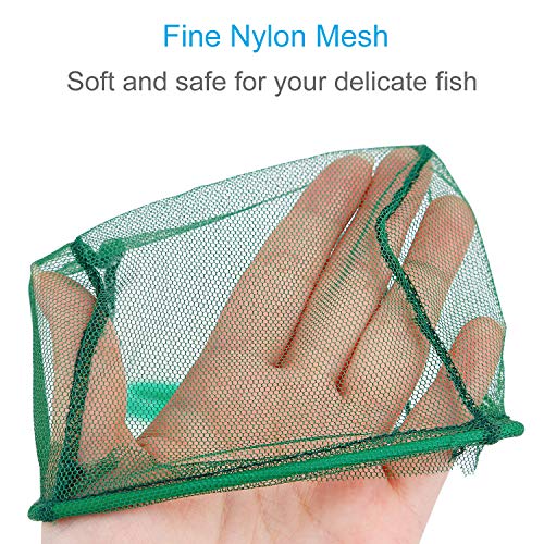 Pawfly 4 Inch Aquarium Net Fine Mesh Small Fish Catch Nets with Plastic Handle - Green - Image 4