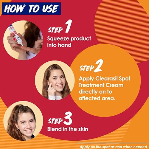 Miniatura 5 de Clearasil Rapid Rescue - Crema de tratamiento de manchas con peróxido de benzoílo y medicación para el alivio del acné en tan solo 4 horas 1 onza