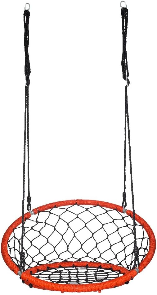 Swinging Monkey Products Web Chair Swing, Black/Red - Tree Swing, Outdoor Play Equipment, Quick and Easy Assembly and Installation