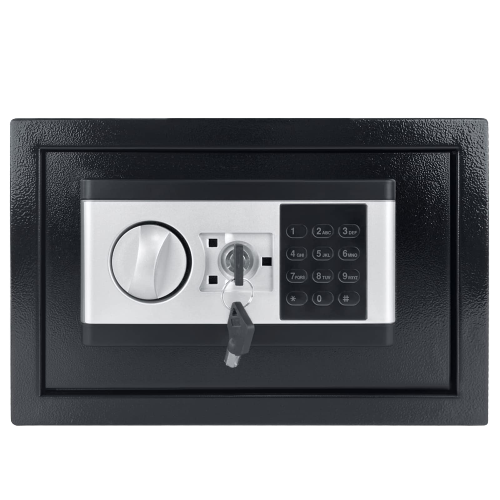 Cassaforte Piccola Portatile Con Chiave – Cassetta Di Sicurezza In Acciaio Resistente, Ideale Per Casa E Ufficio, Colore Nero, Dimensioni 23x17x17.3 Cm