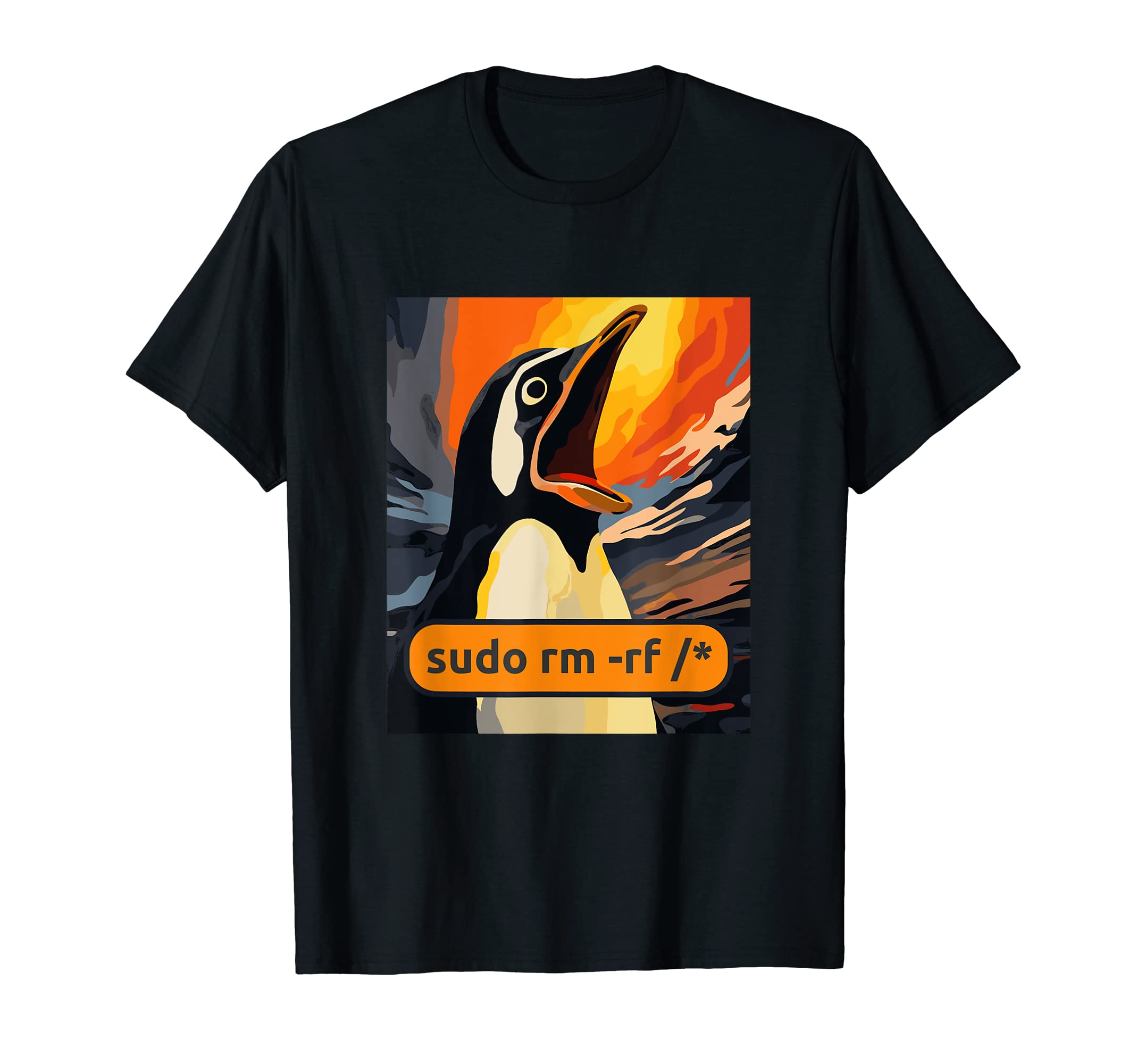 Screaming Tux Linux sudo rm -rf / T-Shirt