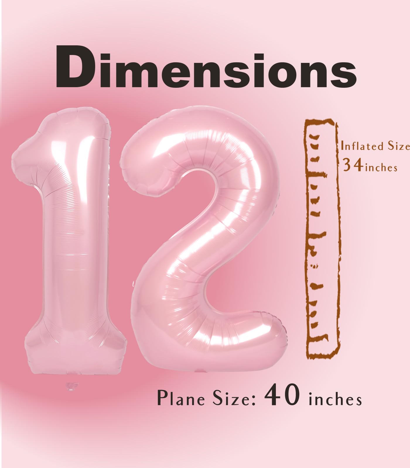 SUWEN - Globos Grandes De 13 Globos De Aluminio Grande De 40