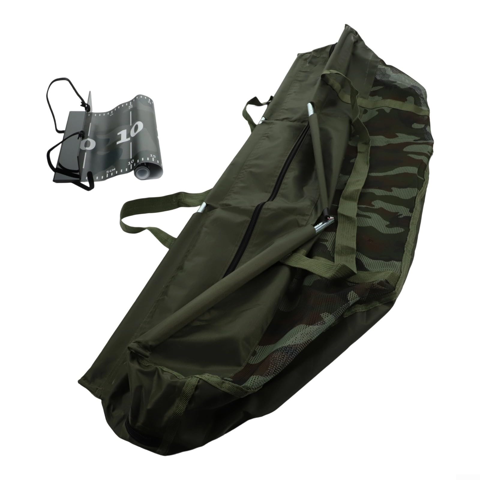 Sac de transport de pêche en tissu Oxford avec règle étanche, 117 cm, rangement pour mesure de carpe