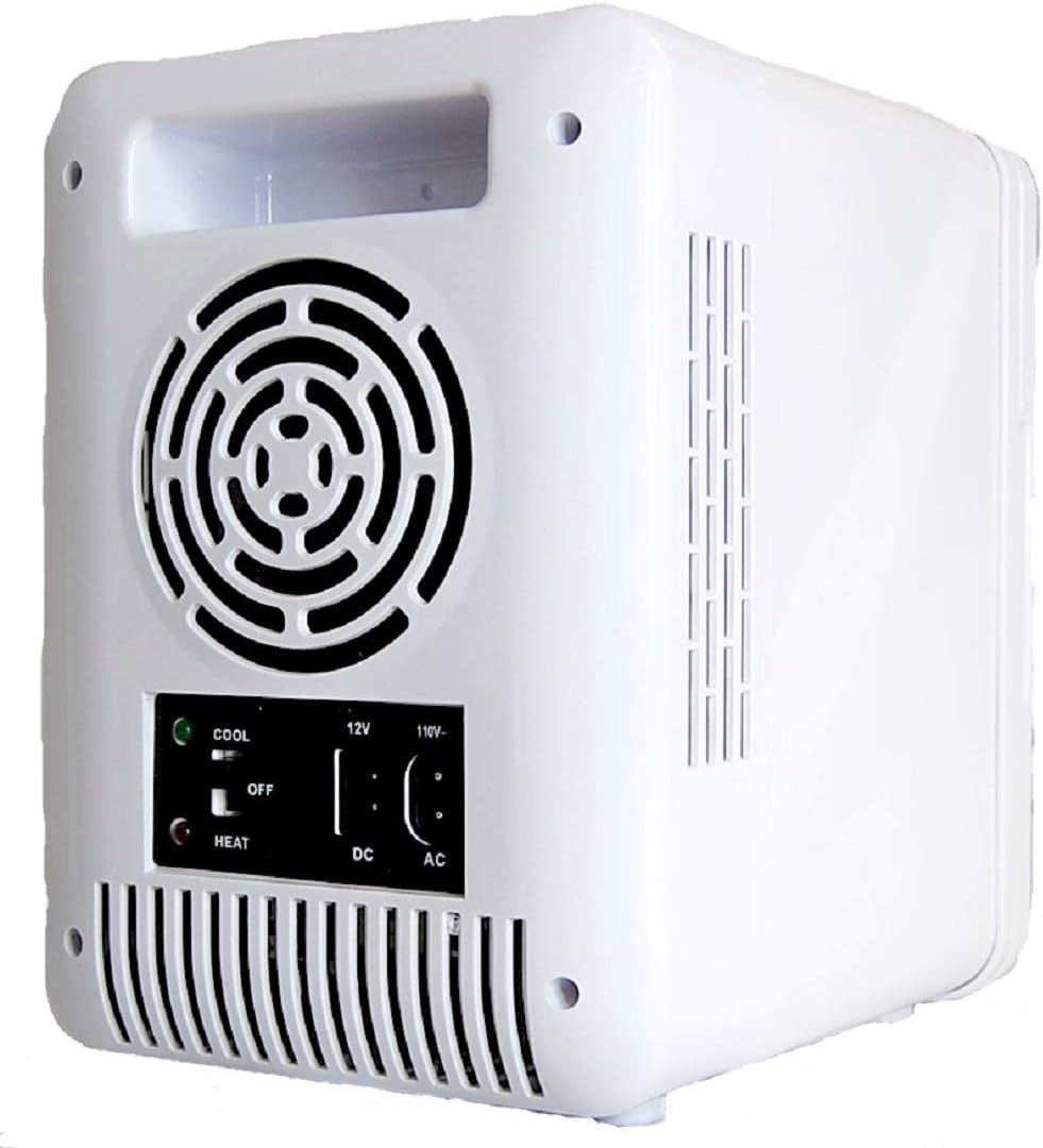KHOOLA Mini Fridge Thermoelectric Cooler and Warmer AC/DC Powered System – Compact and Portable for Travel, Car, Skincare or Medical Use (Black)