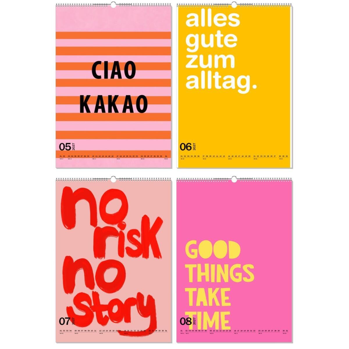 artboxONE Kalender 2027 Bold Life Wandkalender A2 2027 Typografie