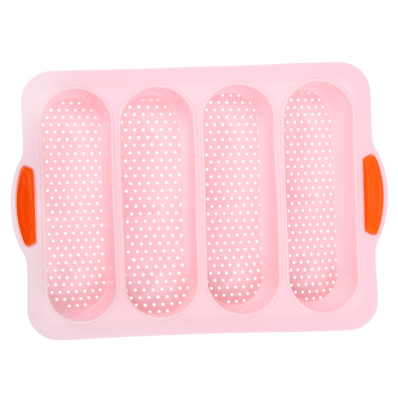 MOLUCKFU 4 Slot Baking Bread Pan French Bread Mold Silicone Baking Dish Oven Safe for Home Use