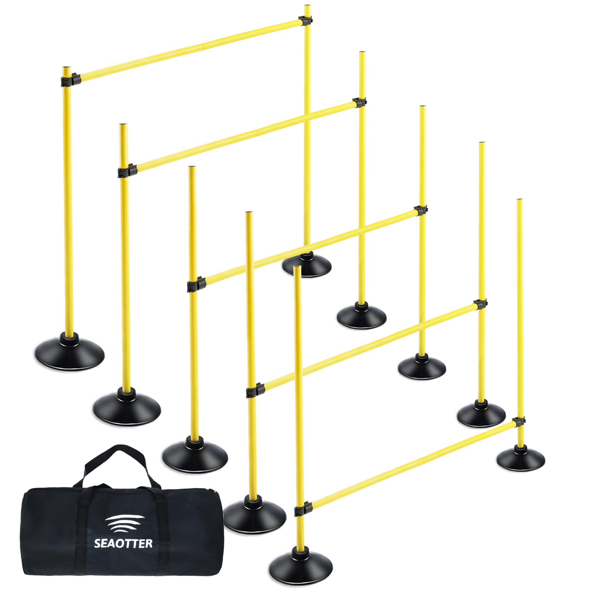 Photo 1 of SEAOTTER Agility Hurdles 4FT Detachable Adjustable Sports Speed Training Hurdles with Rubber Base, Wickets Track and Field, Fitness Equipment for Plyometric, Soccer, Kids, Athletes, Physical Therapy
