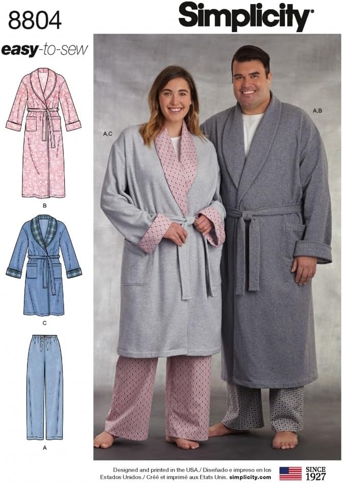 Simplicity Sewing Pattern 8804 Sleepwear, Pyjamas, Dressing Gowns