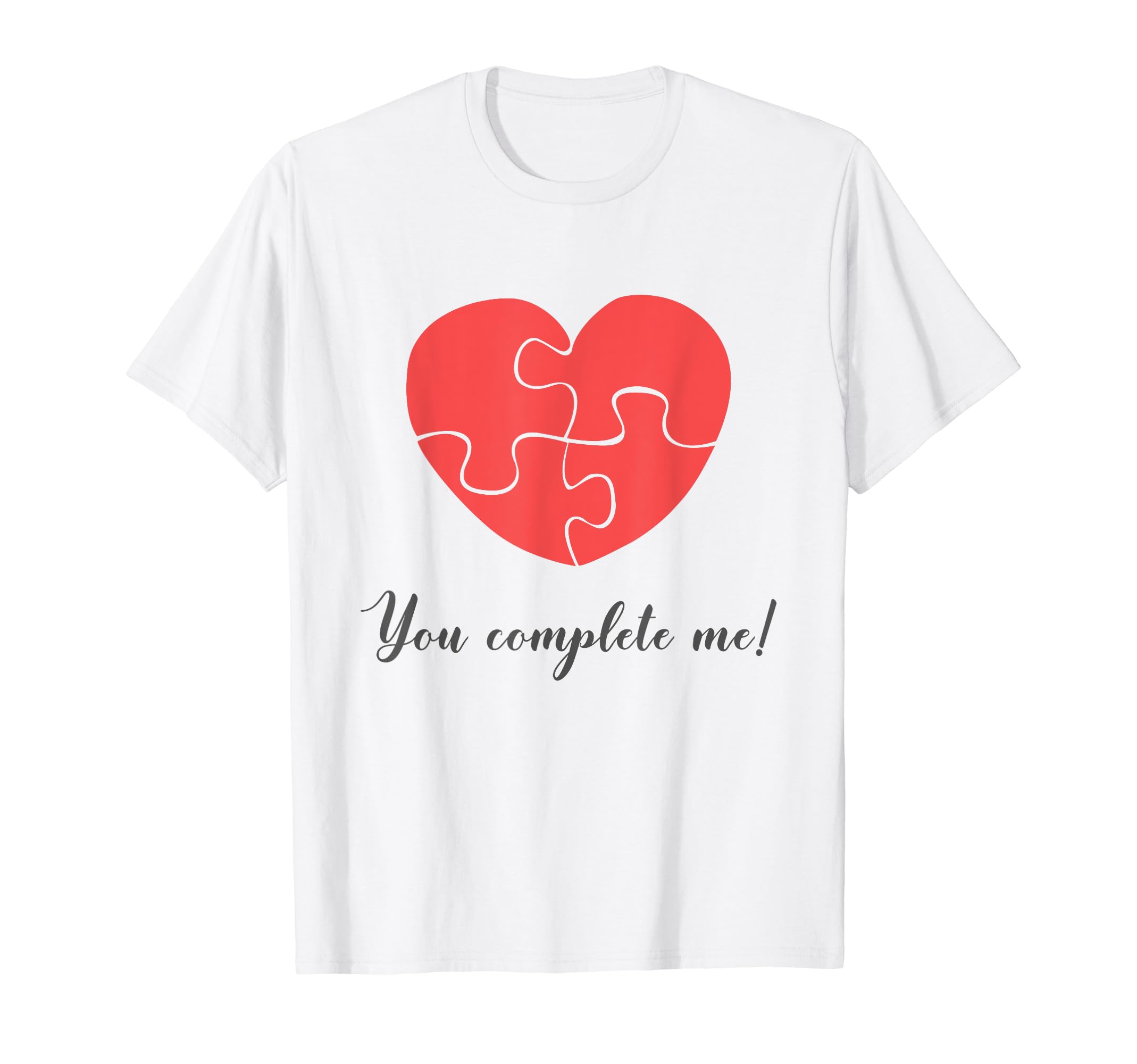 You Complete Me - Cute Jigsaw Puzzle Heart Love T-Shirt
