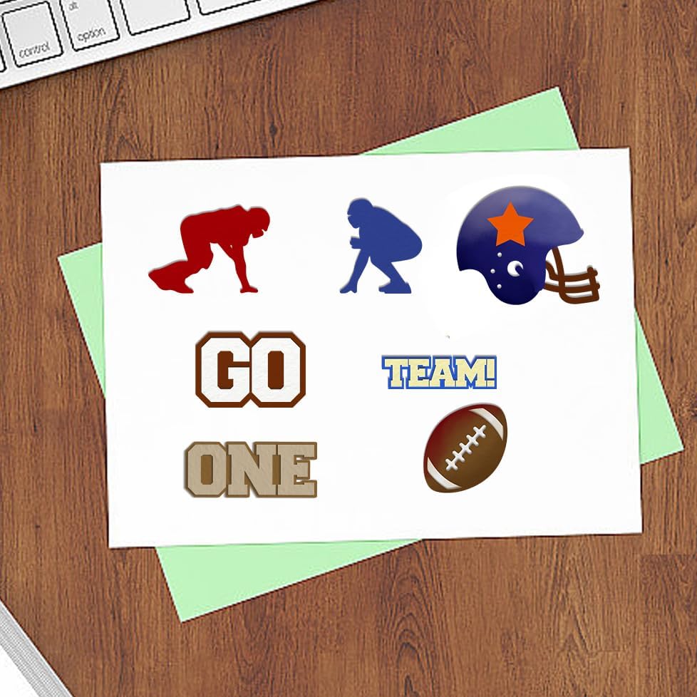 Miniatura 4 de Troqueles de fútbol para hacer tarjetas, jugador de rugby GO Team Rugby casco de fútbol troquelado para álbumes de recortes, papel para