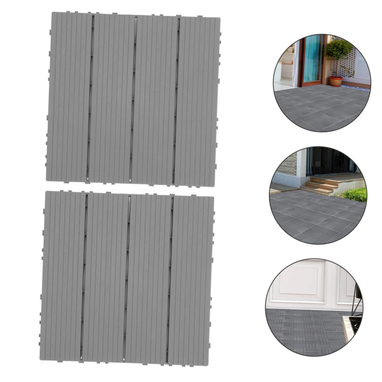 Baldosas de Exterior Entrelazadas de Imitación Madera 4 Piezas