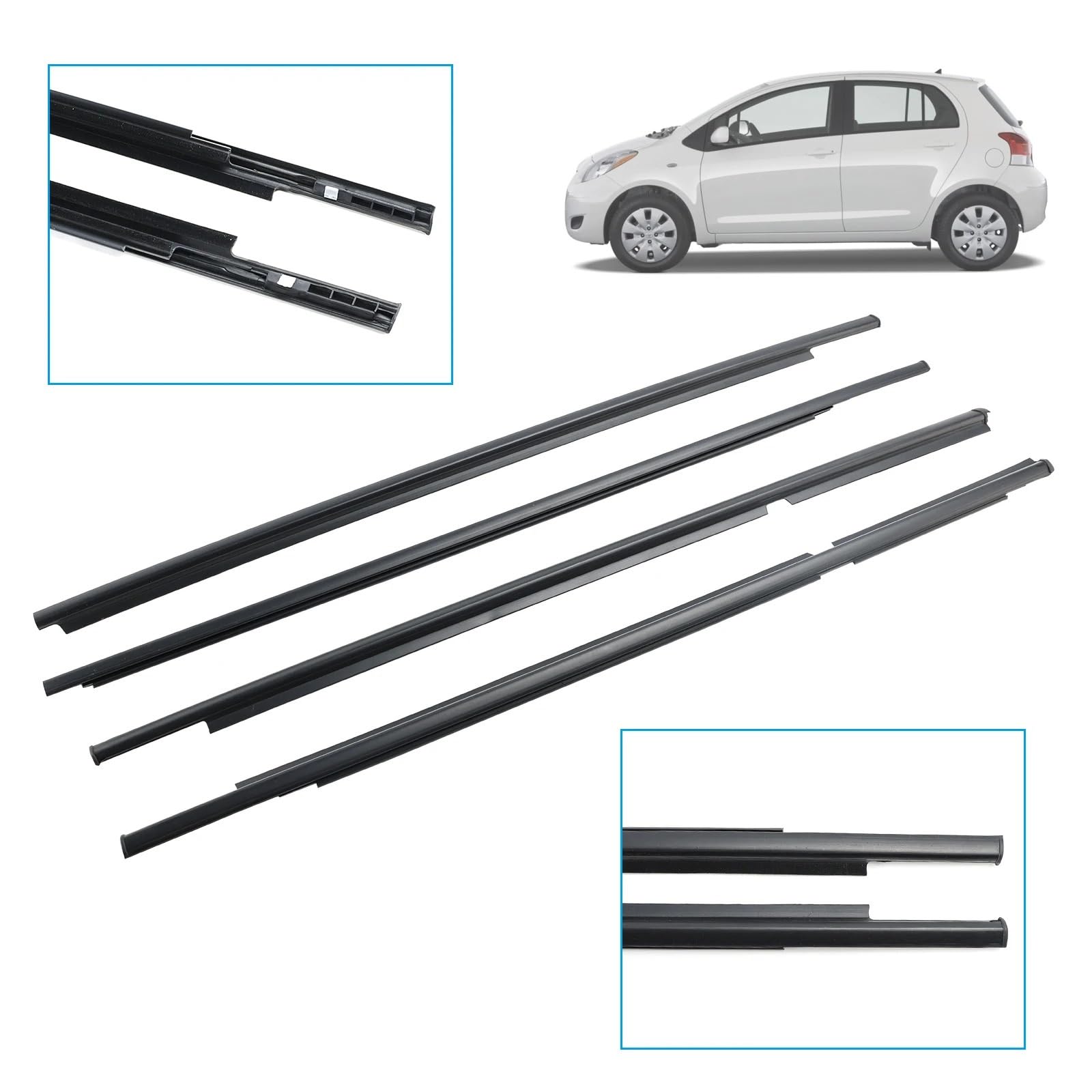 Do Yaris Vitz 2005-2010 | 4 szt. Listwy uszczelniające do szklanych drzwi zewnętrznych