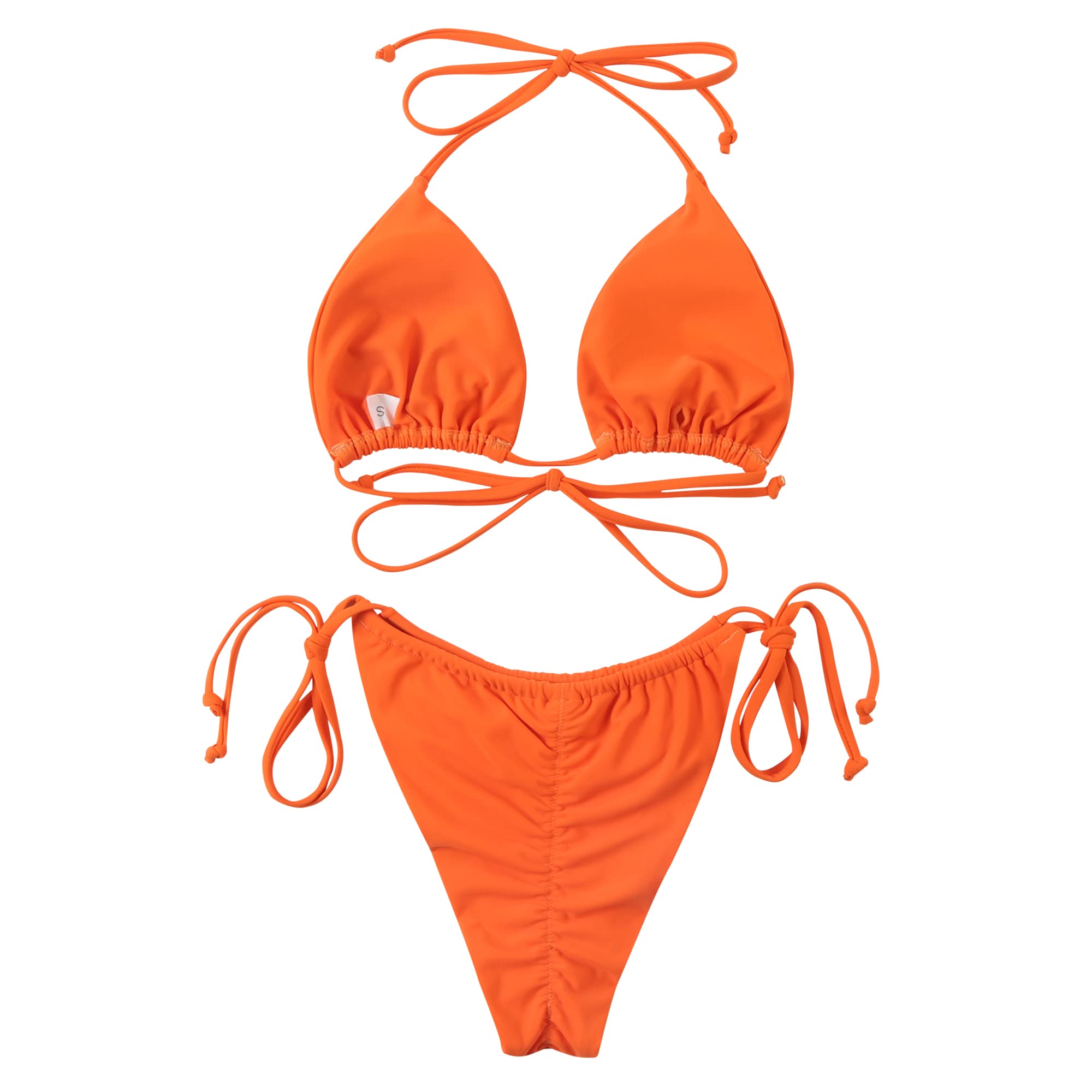 RXRXCOCO Ensemble bikini brésilien sexy pour femme - String triangle - Haut de bikini - Tanga
