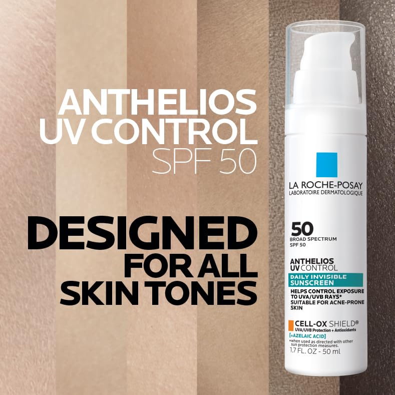 Image of La Roche Posay Anthelios UV Sunscreen SPF 50, Daily Sunscreen for Face in 3 Formulas, UV Tone with Niacinamide, UV Hydra with Hyaluronic Acid, UV Clear with Azelaic Acid, Broad Spectrum Invisible SPF