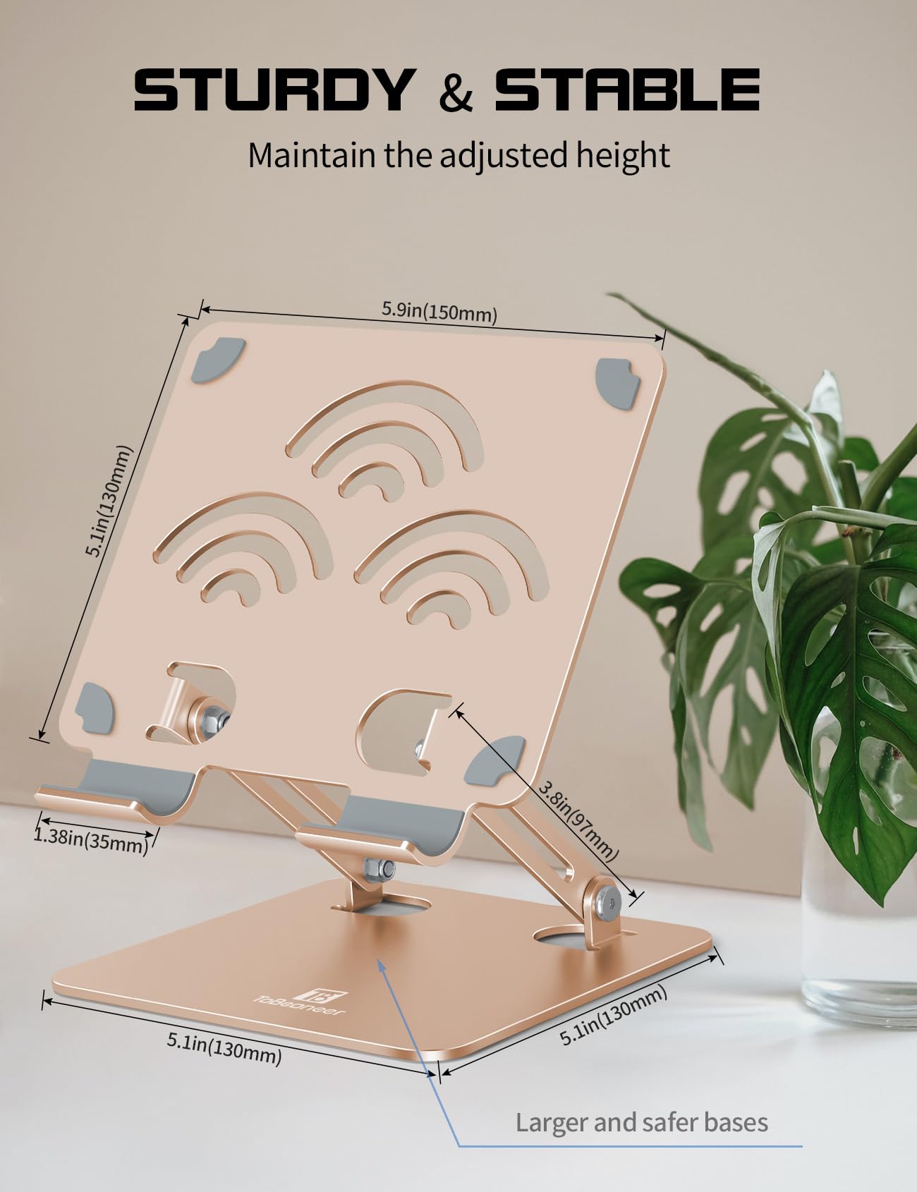 Soporte para tableta, soporte ajustable para tableta para escritorio, aluminio premium, soporte portátil para iPad, Kindle, Switch y smartphones, se adapta a dispositivos de 4 a 12 pulgadas