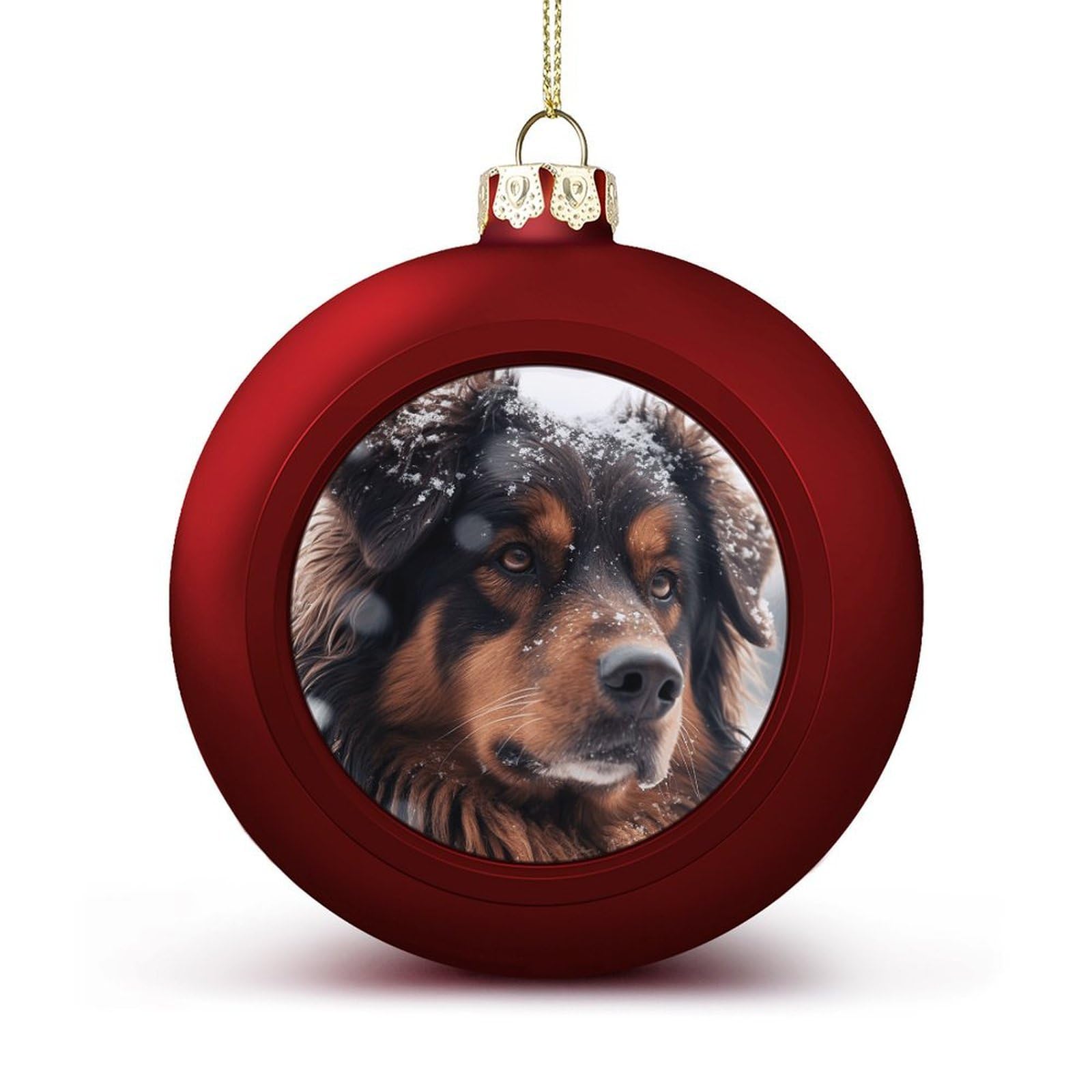 Dog in Snow Christmas Balls Ornaments for Xmas Christmas Tree 1.6" Hanging Shatterproof Xmas Balls Hanging Decor Pendants for Holiday Party Outdoor Indoor DIY Craft Supplies