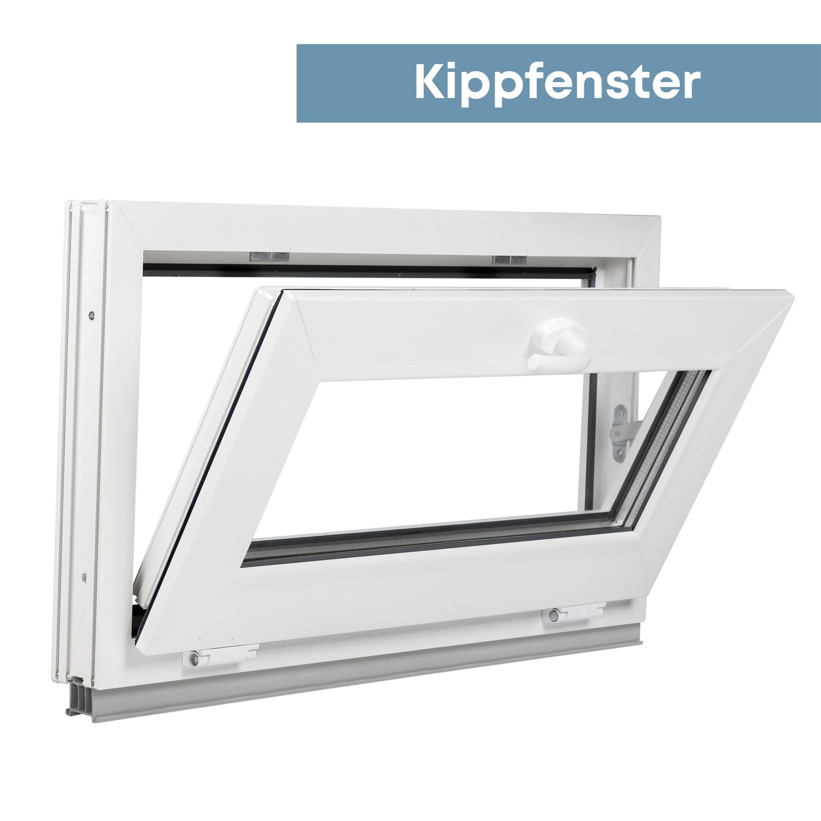 Finestra Legno Finestra In PVC Per Seminterrato - Doppio Vetro Girevole/ Ribaltabile, Bianco, 60 Mm Finestra Pvc - Foto 5