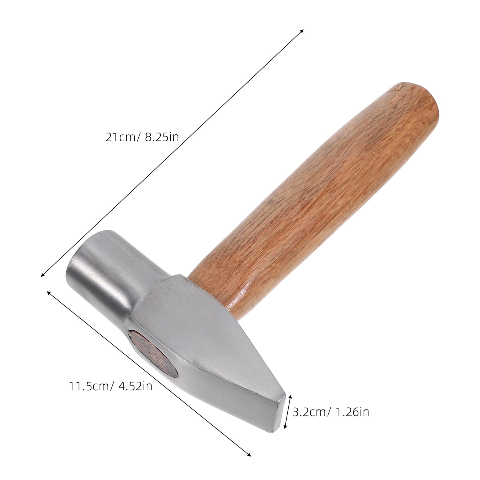 DOITOOL Martello corto a becco d'anatra: mini martello con manico in legno per riparazioni portatili, campeggio, gioielli, artigianato, falegnameria - Attrezzo domestico